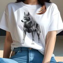 シベリアンハスキー Tシャツ 犬愛 ユニークデザインレディース 犬ファン 半袖 春夏 プリント 大人カジュアル かわいい 人間用 ギフト 個性的 猛暑対策 サイバーパンク シベリアンハスキー マスク
