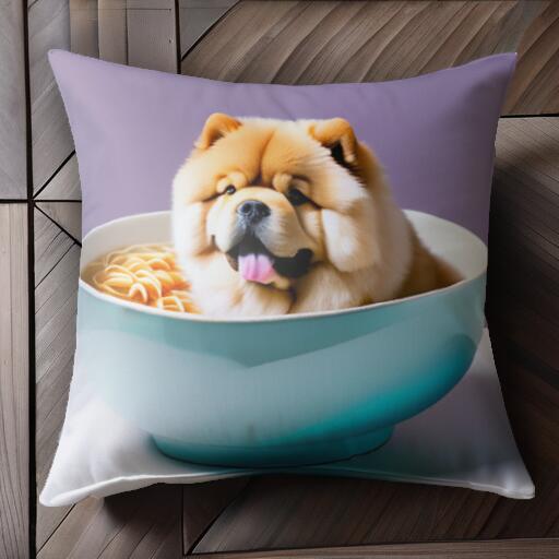 ラーメン チャウチャウ ヌードル クッションカバー 45×45cm アニマル柄 おしゃれ 可愛い クッション本..