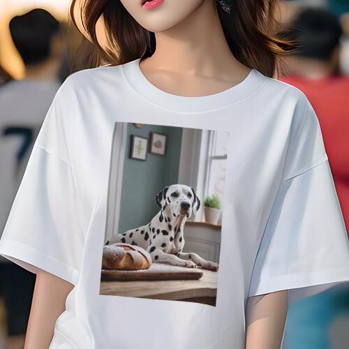 ダルメシアン Tシャツ 犬愛 ユニークデザインレディース 犬ファン 半袖 春夏 プリント 大人カジュアル ..