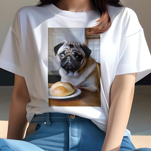 パグ Tシャツ 犬愛 ユニークデザインレディース 犬ファン 半袖 春夏 プリント 大人カジュアル かわいい..