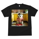 シベリアンハスキー Tシャツ 犬愛 ユニークデザインメンズ キッズ 犬ファン 半袖 春夏 プリント 大人カジュアル かわいい 人間用 ギフト 個性的 猛暑対策 イチゴ シベリアンハスキー キッチン