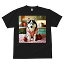 シベリアンハスキー Tシャツ 犬愛 ユニークデザインメンズ キッズ 犬ファン 半袖 春夏 プリント 大人カジュアル かわいい 人間用 ギフト 個性的 猛暑対策 イチゴ シベリアンハスキー ギンガム