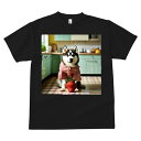 シベリアンハスキー Tシャツ 犬愛 ユニークデザインメンズ キッズ 犬ファン 半袖 春夏 プリント 大人カジュアル かわいい 人間用 ギフト 個性的 猛暑対策 イチゴ シベリアンハスキー チェック柄 キッチン