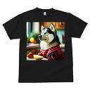 シベリアンハスキー Tシャツ 犬愛 ユニークデザインメンズ キッズ 犬ファン 半袖 春夏 プリント 大人カジュアル かわいい 人間用 ギフト 個性的 猛暑対策 イチゴ シベリアンハスキー リンゴ チェック柄のシャツ キッチン