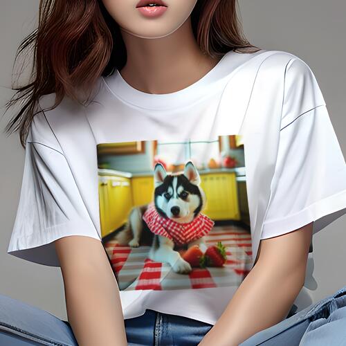 シベリアンハスキー Tシャツ 犬愛 ユニークデザインレディース 犬ファン 半袖 春夏 プリント 大人カジ..