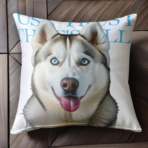 シベリアンハスキー クッションカバー 45×45cm アニマル柄 おしゃれ 可愛い クッション本体付き 正方形