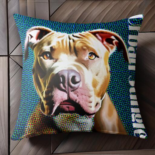 背景 アメリカンピットブルテリア クッションカバー 45×45cm アニマル柄 おしゃれ 可愛い クッション本..