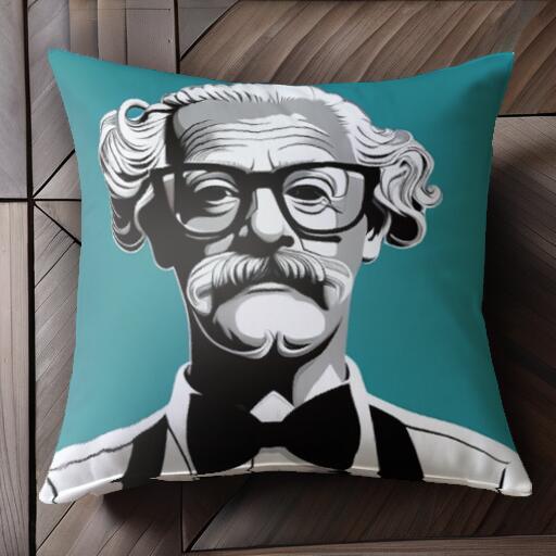 紳士 ひげ 眼鏡 蝶ネクタイ シャツ クッションカバー 45×45cm アニマル柄 おしゃれ 可愛い クッション..