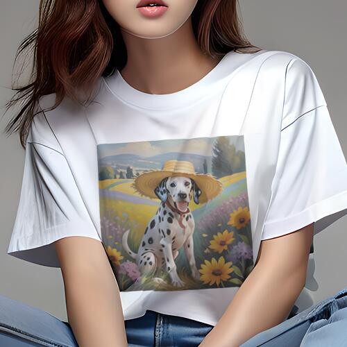 ダルメシアン Tシャツ 犬愛 ユニークデザインレディース 犬ファン 半袖 春夏 プリント 大人カジュアル ..