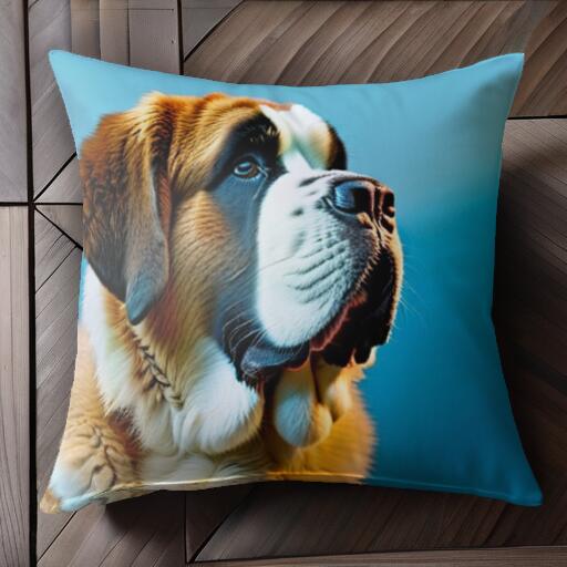 セントバーナード クッションカバー 45×45cm アニマル柄 おしゃれ 可愛い クッション本体付き 正方形
