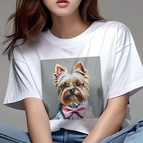ヨークシャーテリア Tシャツ 犬愛 ユニークデザインレディース 犬ファン 半袖 春夏 プリント 大人カジ..