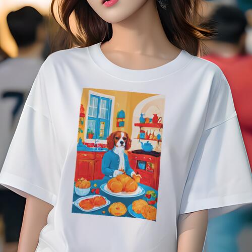 キャバリア Tシャツ 犬愛 ユニークデザインレディース 犬ファン 半袖 春夏 プリント 大人カジュアル か..