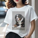 バーニーズマウンテンドッグ Tシャツ 犬愛 ユニークデザインレディース 犬ファン 半袖 春夏 プリント 大人カジュアル かわいい 人間用 ギフト 個性的 猛暑対...