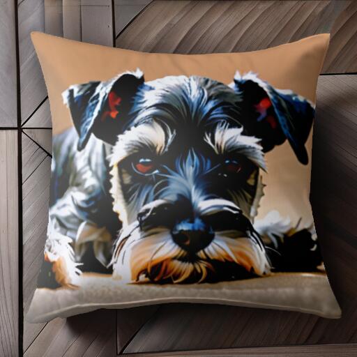 ミニチュアシュナウザー クッションカバー 45×45cm アニマル柄 おしゃれ 可愛い クッション本体付き 正..