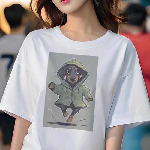 ダックスフンド Tシャツ 犬愛 ユニークデザインレディース 犬ファン 半袖 春夏 プリント 大人カジュア..