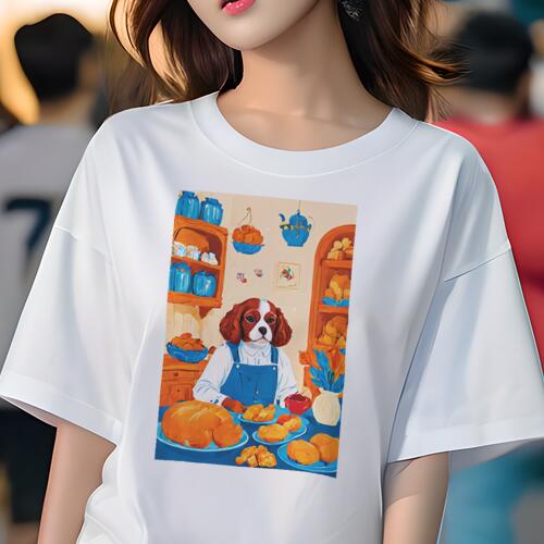 キャバリア Tシャツ 犬愛 ユニークデザインレディース 犬ファン 半袖 春夏 プリント 大人カジュアル か..