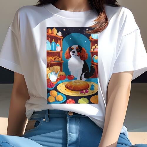 キャバリア Tシャツ 犬愛 ユニークデザインレディース 犬ファン 半袖 春夏 プリント 大人カジュアル か..