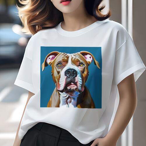 アメリカンピットブルテリア Tシャツ 犬愛 ユニークデザインレディース 犬ファン 半袖 春夏 プリント 大人カジュアル かわいい 人間用 ギフト 個性的 猛暑対策 アメリカンピットブルテリア