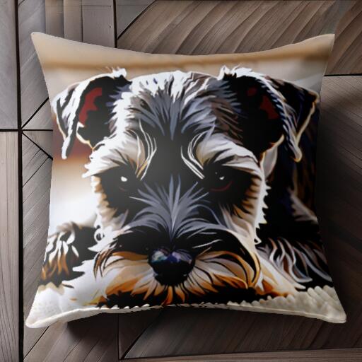 ミニチュアシュナウザー クッションカバー 45×45cm アニマル柄 おしゃれ 可愛い クッション本体付き 正..