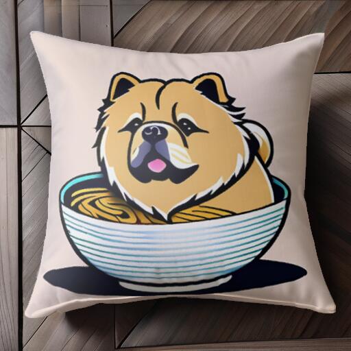 ラーメン チャウチャウ どんぶり クッションカバー 45×45cm アニマル柄 おしゃれ 可愛い クッション本..