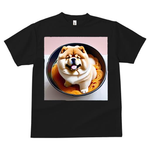 楽天フロントップ楽天市場店チャウチャウ Tシャツ 犬愛 ユニークデザインメンズ キッズ 犬ファン 半袖 春夏 プリント 大人カジュアル かわいい 人間用 ギフト 個性的 猛暑対策 麺類 チャウチャウ どんぶり