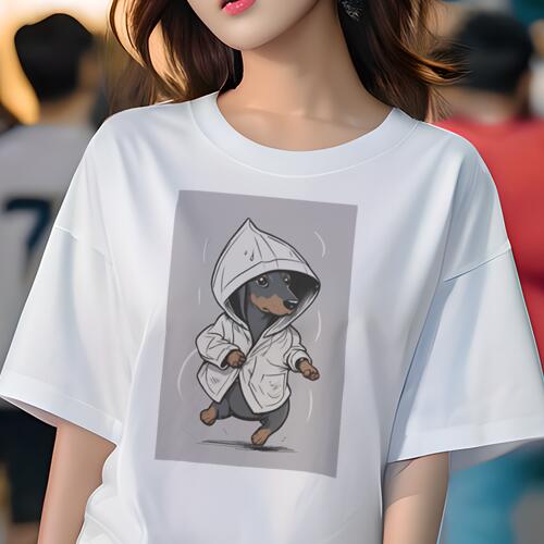 ダックスフンド Tシャツ 犬愛 ユニークデザインレディース 犬ファン 半袖 春夏 プリント 大人カジュア..