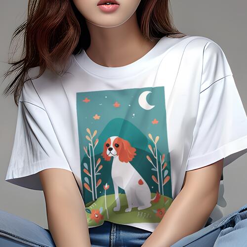 キャバリア Tシャツ 犬愛 ユニークデザインレディース 犬ファン 半袖 春夏 プリント 大人カジュアル か..