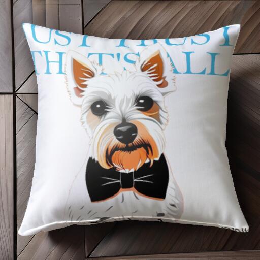 蝶ネクタイ ウエストハイランドホワイトテリア クッションカバー 45×45cm アニマル柄 おしゃれ 可愛い クッション本体付き 正方形