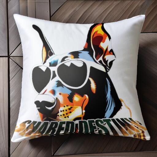 サングラス ドーベルマン クッションカバー 45×45cm アニマル柄 おしゃれ 可愛い クッション本体付き ..