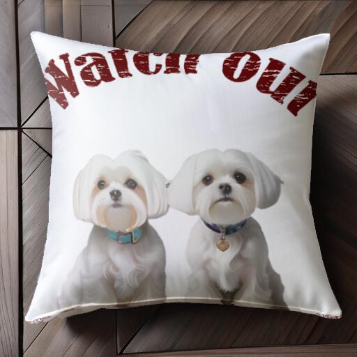 マルチーズ クッションカバー 45×45cm アニマル柄 おしゃれ 可愛い クッション本体付き 正方形