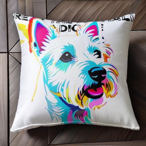 Tシャツ ウエストハイランドホワイトテリア ファッション デザイン アート クッションカバー 45×45cm ..