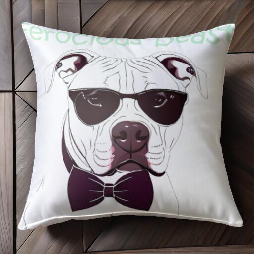 サングラス アメリカンピットブルテリア 蝶ネクタイ クッションカバー 45×45cm アニマル柄 おしゃれ 可..