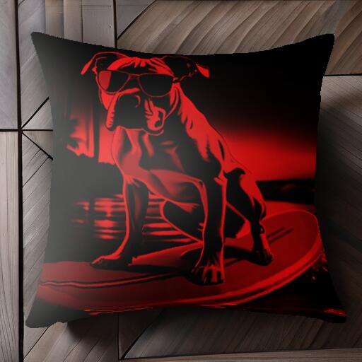サングラス アメリカンピットブルテリア サーフボード 海 ヤシの木 クッションカバー 45×45cm アニマル..