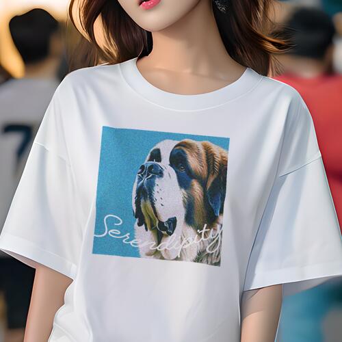 セントバーナード Tシャツ 犬愛 ユニークデザインレディース 犬ファン 半袖 春夏 プリント 大人カジュアル かわいい 人間用 ギフト 個性的 猛暑対策 セントバーナード
