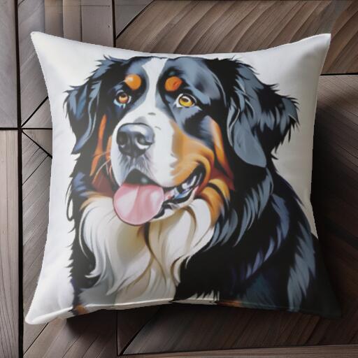 バーニーズマウンテンドッグ クッションカバー 45×45cm アニマル柄 おしゃれ 可愛い クッション本体付き 正方形