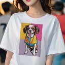 キャバリア Tシャツ 犬愛 ユニークデザインレディース 犬ファン 半袖 春夏 プリント 大人カジュアル かわいい 人間用 ギフト 個性的 猛暑対策 Tシャツ キャバリア 服