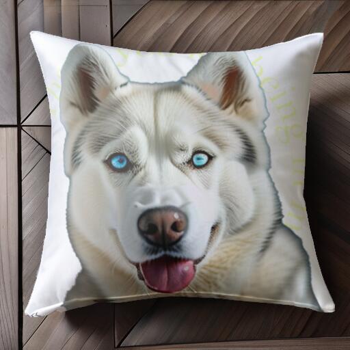 シベリアンハスキー クッションカバー 45×45cm アニマル柄 おしゃれ 可愛い クッション本体付き 正方形