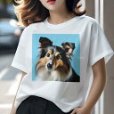 シェットランドシープドッグ Tシャツ 犬愛 ユニークデザインレディース 犬ファン 半袖 春夏 プリント 大人カジュアル かわいい 人間用 ギフト 個性的 猛暑対策 シェットランドシープドッグ