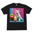 ウエストハイランドホワイトテリア Tシャツ 犬愛 ユニークデザインメンズ キッズ 犬ファン 半袖 春夏 プリント 大人カジュアル かわいい 人間用 ギフト 個性的 猛暑対策 ジュース ウエストハイランドホワイトテリア いちご フルーツ バスケット