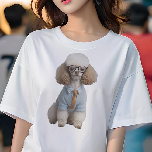 プードル Tシャツ 犬愛 ユニークデザインレディース 犬ファン 半袖 春夏 プリント 大人カジュアル かわ..