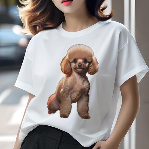 トイプードル Tシャツ 犬愛 ユニークデザインレディース 犬ファン 半袖 春夏 プリント 大人カジュアル かわいい 人間用 ギフト 個性的 猛暑対策 かわいい トイプードル キュート ペット 愛犬