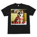 シベリアンハスキー Tシャツ 犬愛 ユニークデザインメンズ キッズ 犬ファン 半袖 春夏 プリント 大人カジュアル かわいい 人間用 ギフト 個性的 猛暑対策 イチゴ シベリアンハスキー