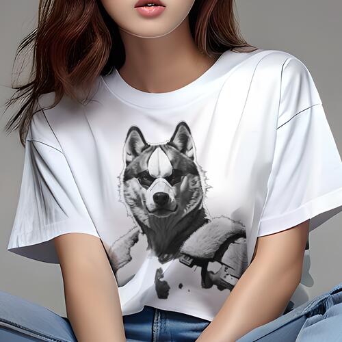 シベリアンハスキー Tシャツ 犬愛 ユニークデザインレディース 犬ファン 半袖 春夏 プリント 大人カジ..