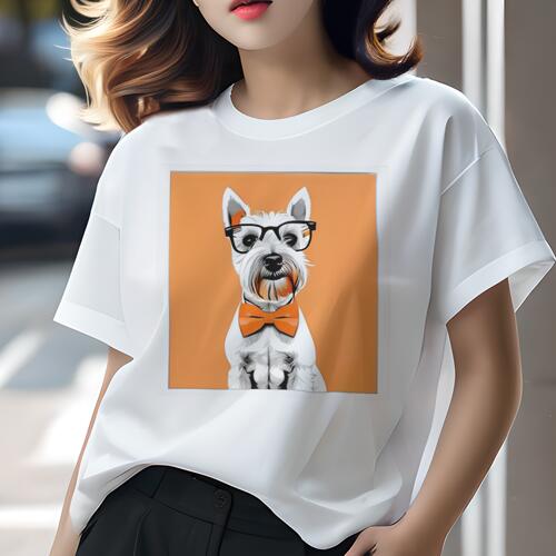 ウエストハイランドホワイトテリア Tシャツ 犬愛 ユニークデザインレディース 犬ファン 半袖 春夏 プリ..