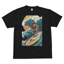 Tシャツ 犬愛 ユニークデザインメンズ キッズ 犬ファン 半袖 春夏 プリント 大人カジュアル かわいい 人間用 ギフト 個性的 猛暑対策 サーフィン 波 海 夏 ビーチ