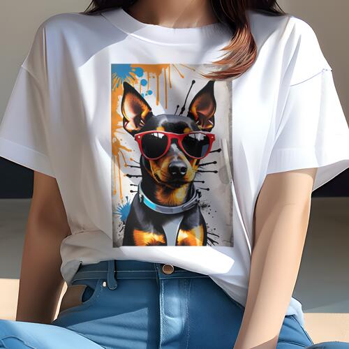 ミニチュアピンシャー Tシャツ 犬愛 ユニークデザインレディース 犬ファン 半袖 春夏 プリント 大人カ..