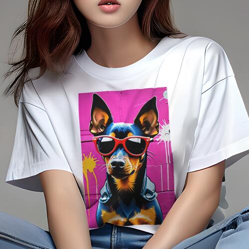 ミニチュアピンシャー Tシャツ 犬愛 ユニークデザインレディース 犬ファン 半袖 春夏 プリント 大人カ..