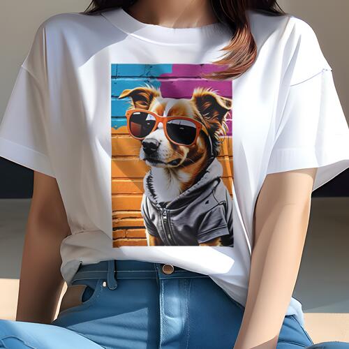 ボーダーコリー Tシャツ 犬愛 ユニークデザインレディース 犬ファン 半袖 春夏 プリント 大人カジュア..