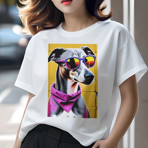 イタリアングレーハウンド Tシャツ 犬愛 ユニークデザインレディース 犬ファン 半袖 春夏 プリント 大人カジュアル かわいい 人間用 ギフト 個性的 猛暑対策 サングラス イタリアングレーハウンド バンダナ