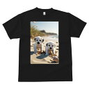 ダルメシアン Tシャツ 犬愛 ユニークデザインメンズ キッズ 犬ファン 半袖 春夏 プリント 大人カジュアル かわいい 人間用 ギフト 個性的 猛暑対策 ビーチ ダルメシアン 海 砂 夏